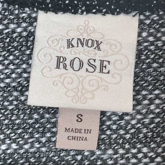 Knox Rose Black/Gray Knit Open Cardigan Sweater S - Picture 4 of 6